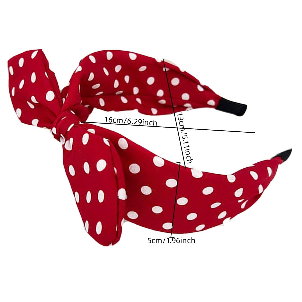Deghew diadema lazo rojo lunares estilo-retro, ideal para estilos vintage.
