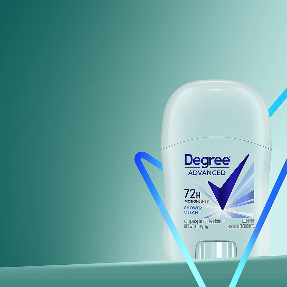 Degree 18-pack deodorants arranged for travel packing.