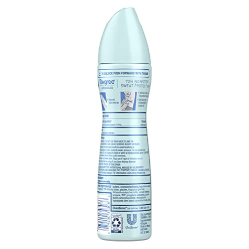 Degree Advanced Shower Clean: tapa abierta mostrando aplicación rápida sin residuos