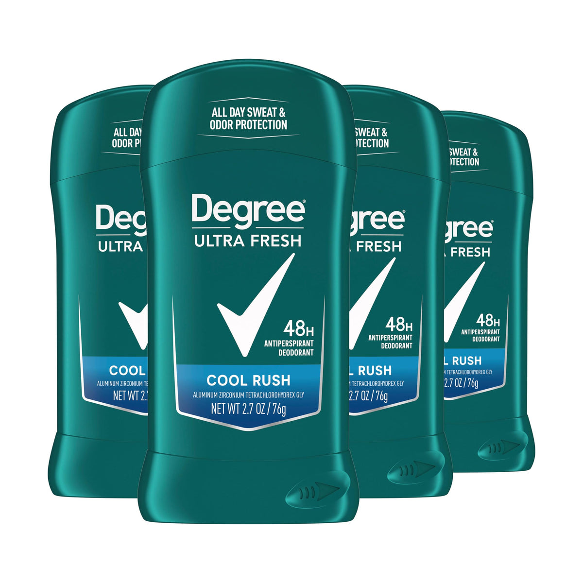 Degree Ultra Fresh Cool Rush en barra con protección de 48 horas para días activos.