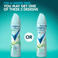 Back label on Degree Cucumber Burst displays 72-hour protection and Body Heat Activated technology.