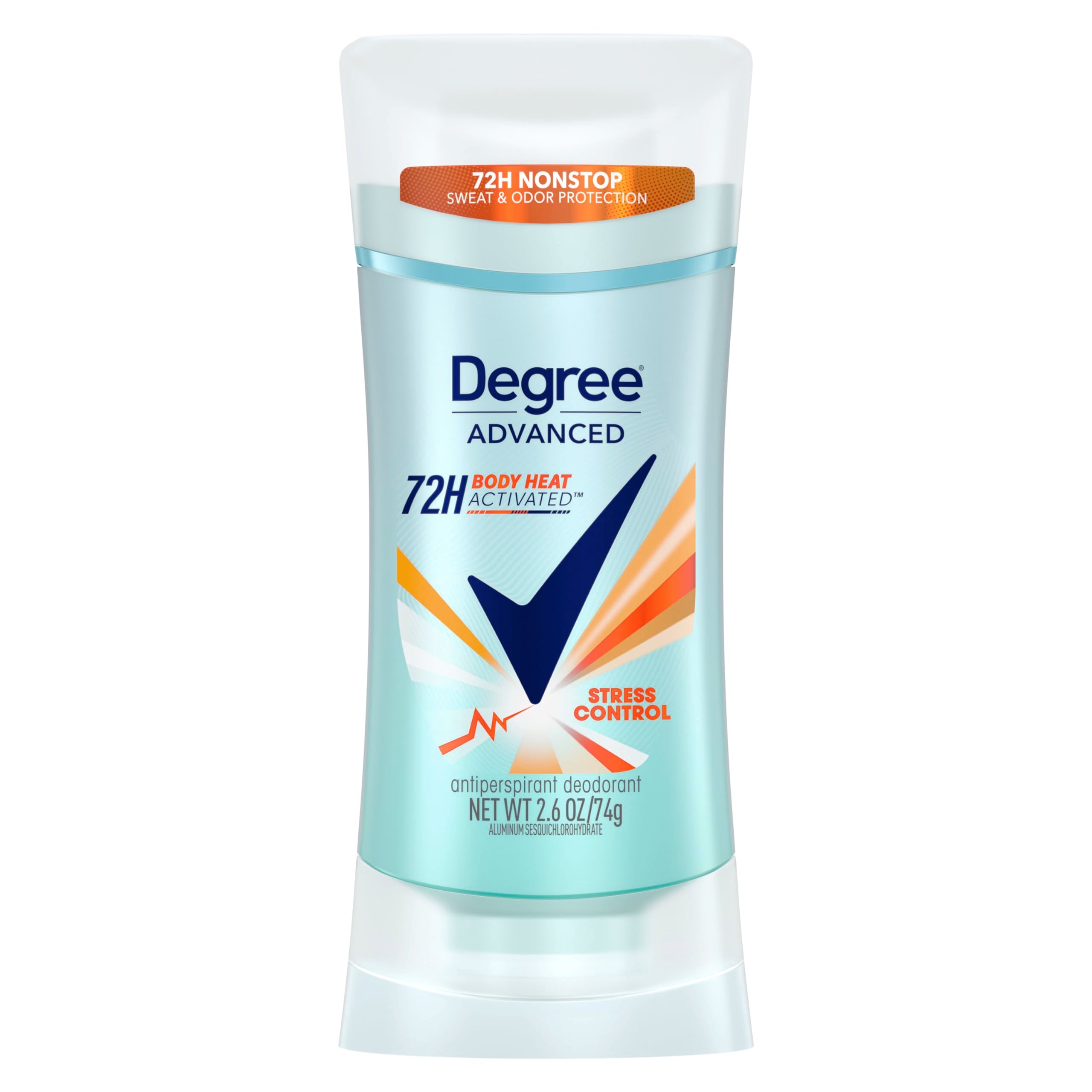 Desodorante Degree Stress Control en botella, protección duradera para el día