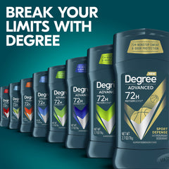 Degree Men Advanced Sport Defense fragancia rústica que mantiene sensación fresca todo el día