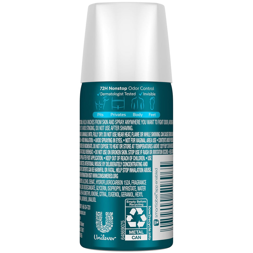 Degree Ocean Rush, frente de botella para una aplicación limpia.