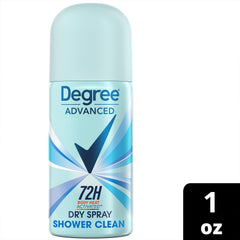 Degree desodorante viaje tamaño 1 onza en aerosol, formato práctico para bolso.