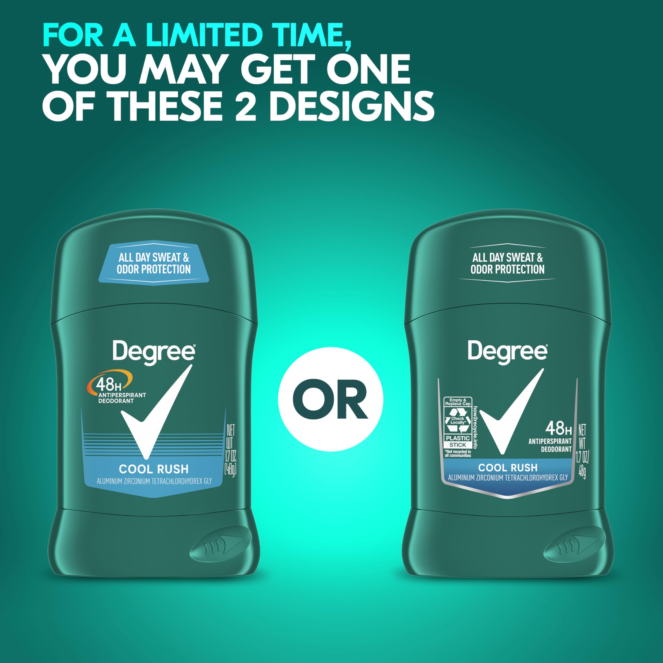 Degree Men Cool Rush desodorante Bastón uso deslizamiento suave para aplicar