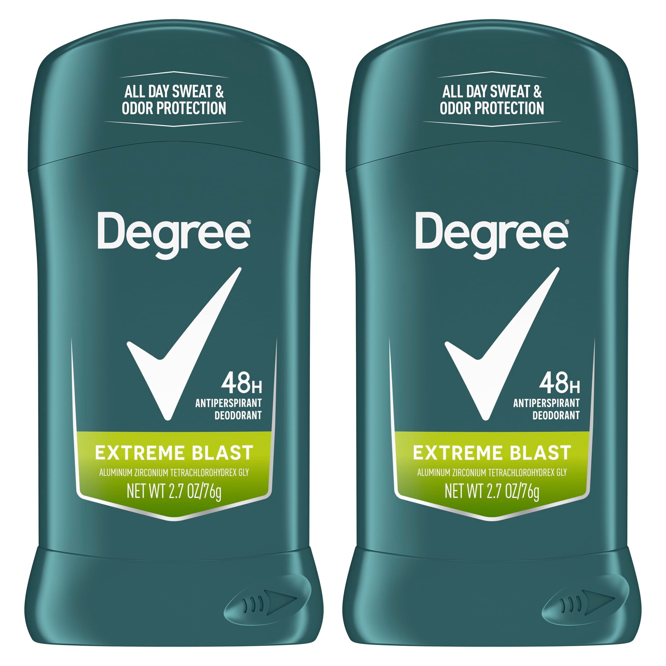 Degree Men Extreme Blast desodorante en empaque doble para comodidad diaria.