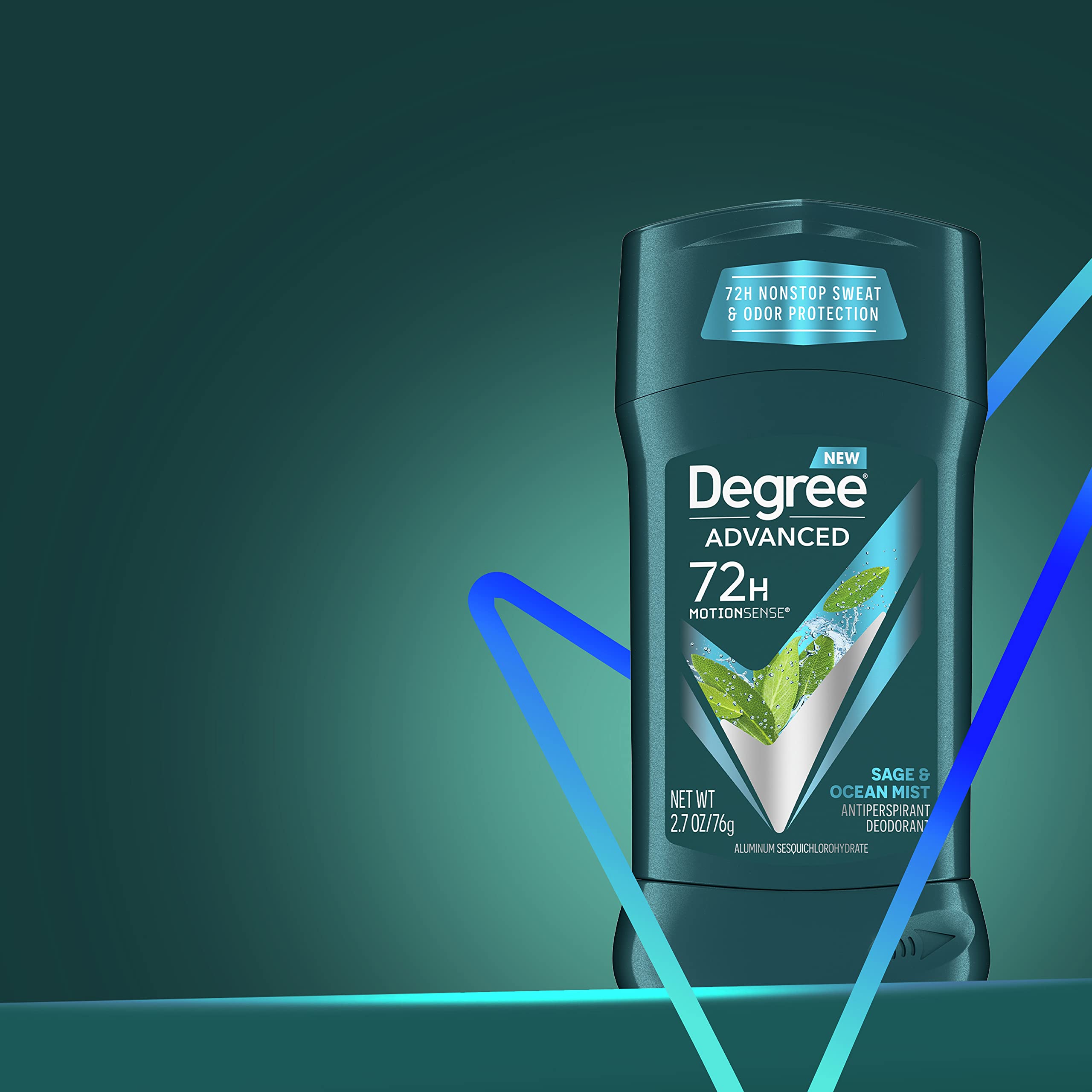 Detalle de la etiqueta Degree: marca y fragancia marina