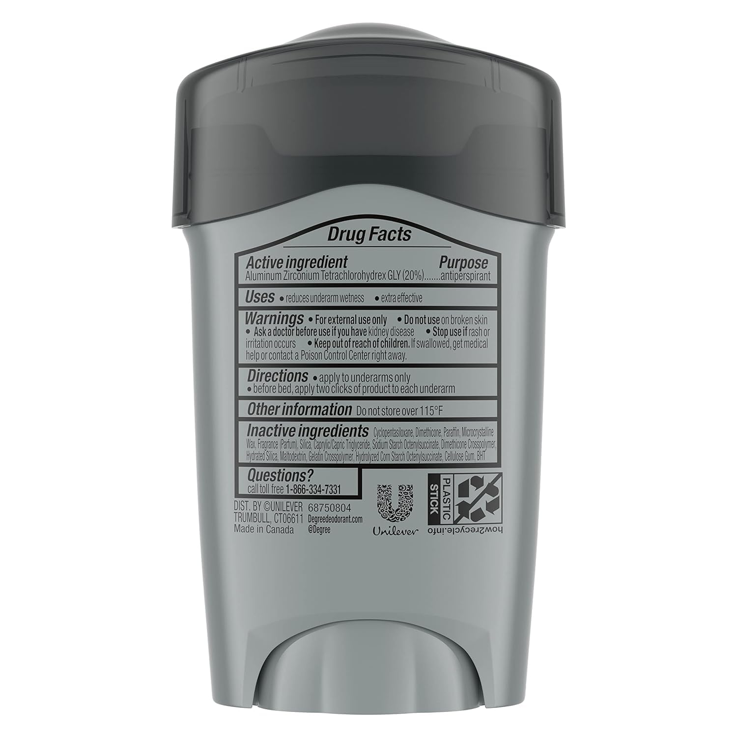 Desodorante Degree Men Clean Clinical, aplicador visible para uso diario.