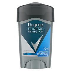 Degree Men Clean Clinical, botella de 1.7 oz, protección contra sudor.