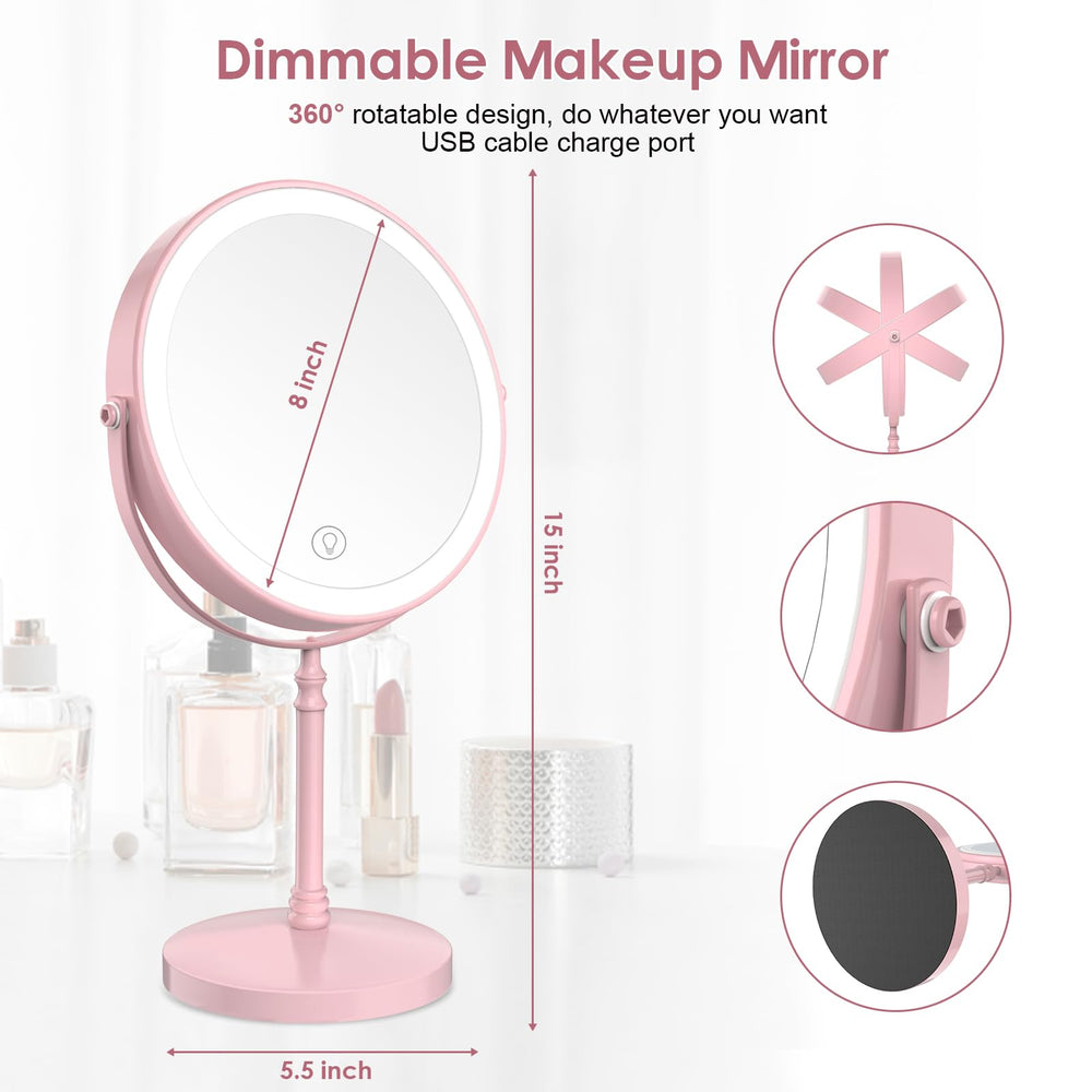 DEIOVWXS espejo maquillaje iluminado batería 3000 mAh