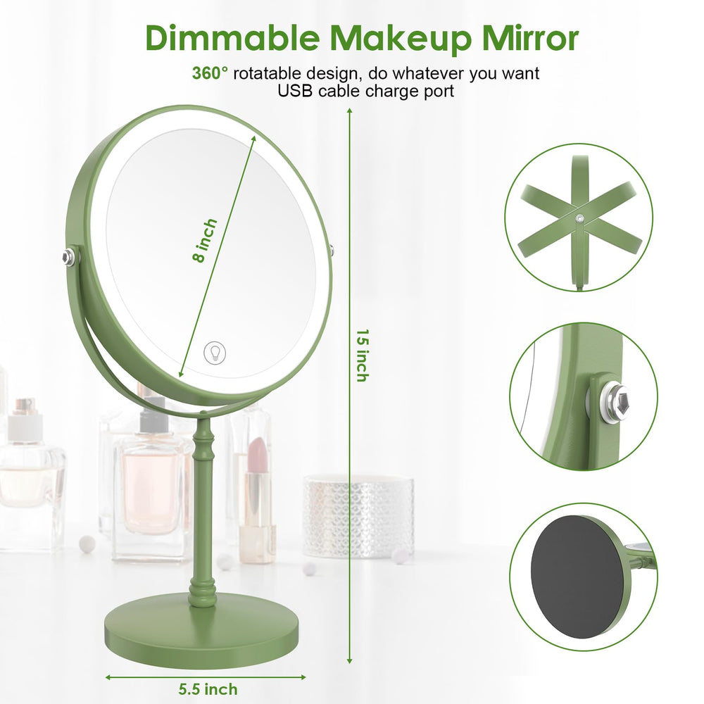 DEIOVWXS Iluminación con 3 colores para distintas condiciones de maquillaje