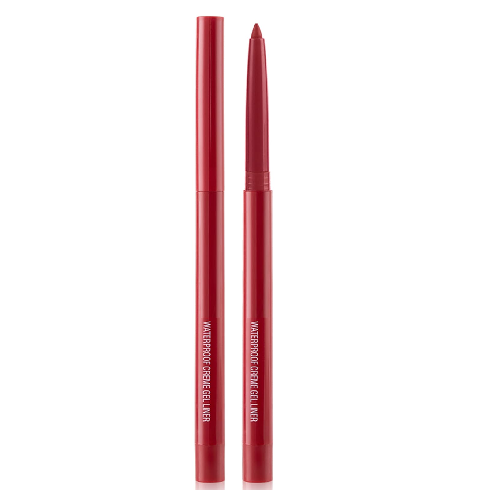 DekRion delineador rojo oscuro, color intenso y resistencia al agua para uso diario.