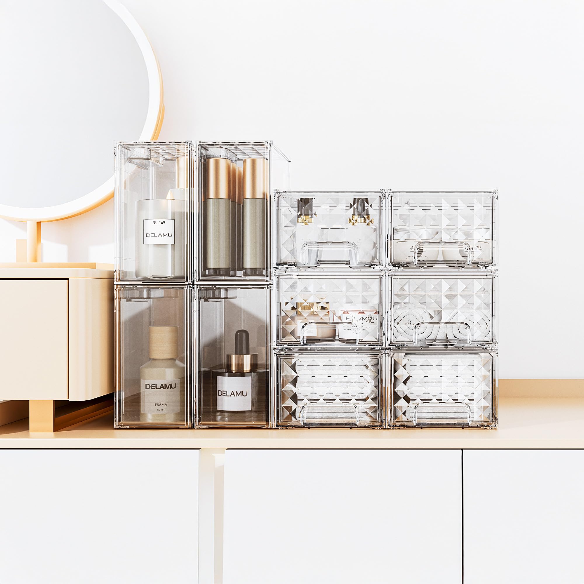 Delamu kit multifuncional para organización, ideal para espacios reducidos.