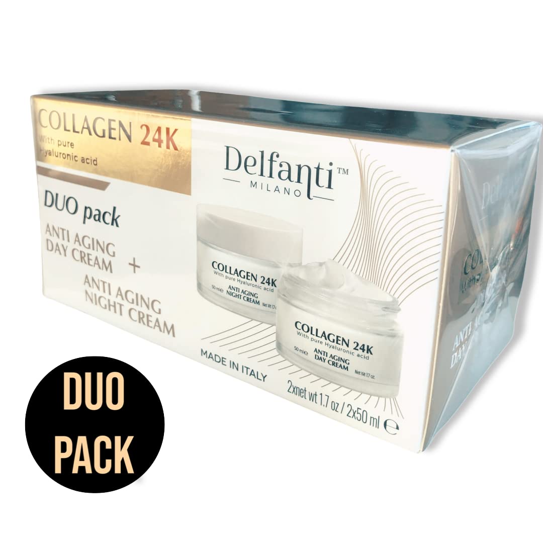 Delfanti-Milano Collagen 24K crema noche frasco: nutrición nocturna y suavidad.