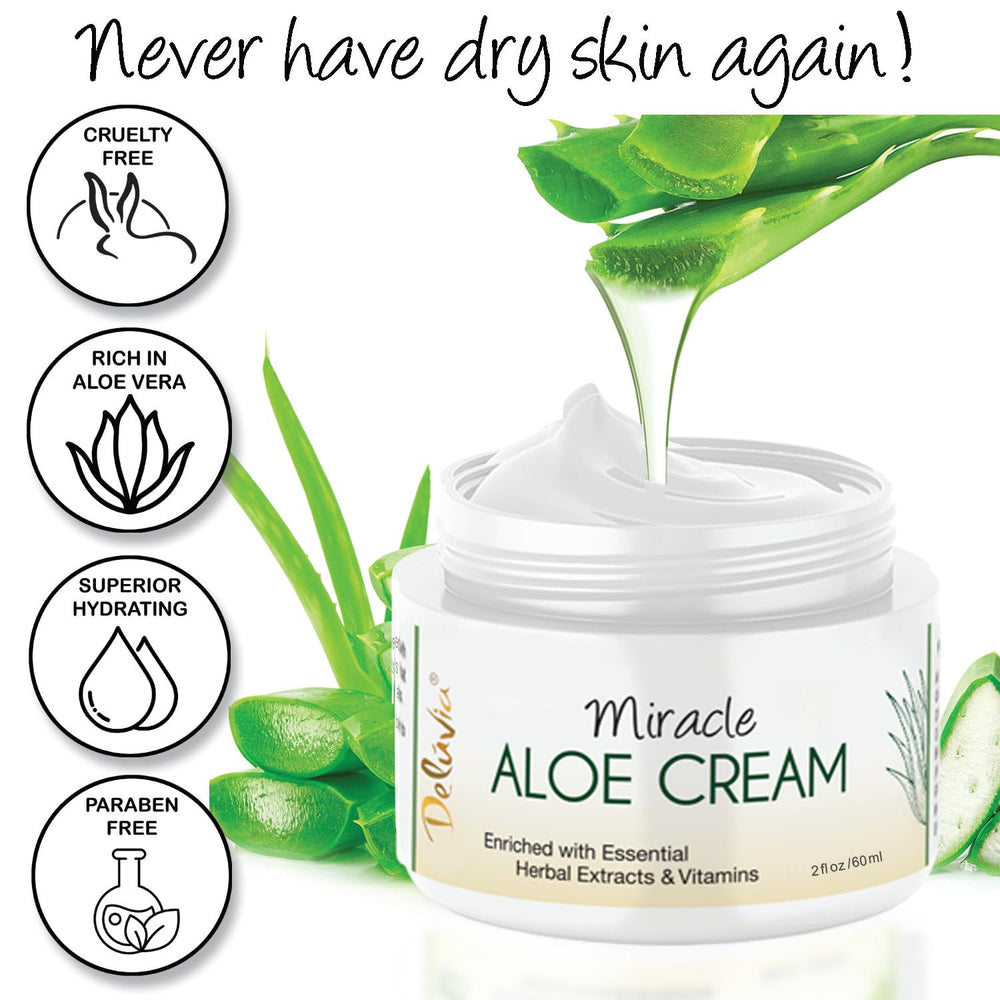 Delúvia Miracle Aloe Cream, cuidado suave para piel sensible y necesidad de hidratación.