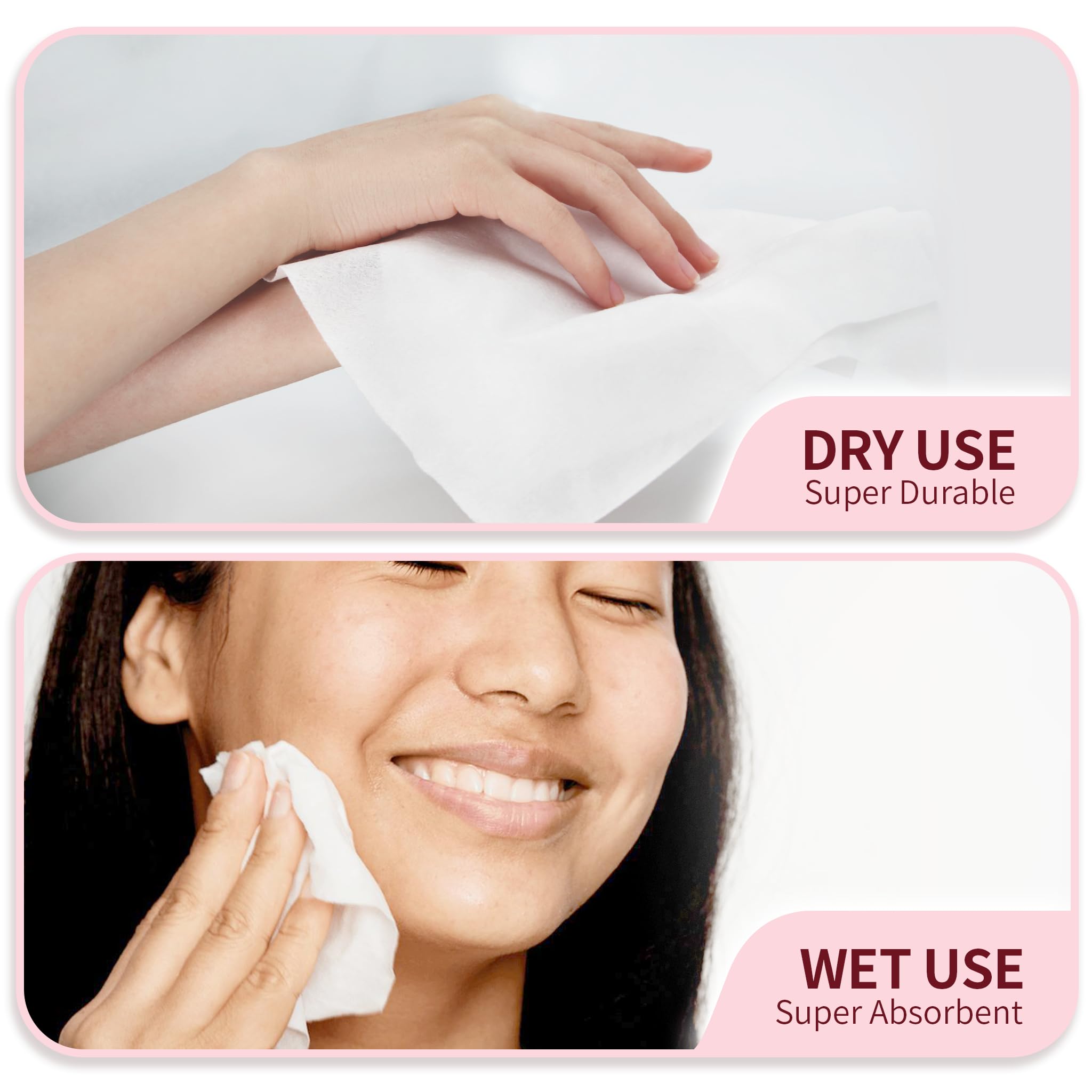 Deluwire: toallas faciales desechables de doble uso para limpieza seca o húmeda.