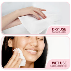Deluwire: toallas faciales desechables de doble uso para limpieza seca o húmeda.