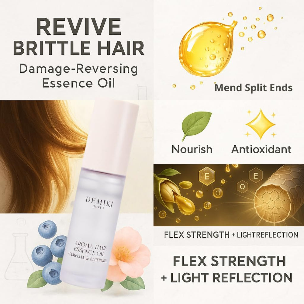 DEMIKI Brillo espejo del cabello con perfume ligero para uso diario.