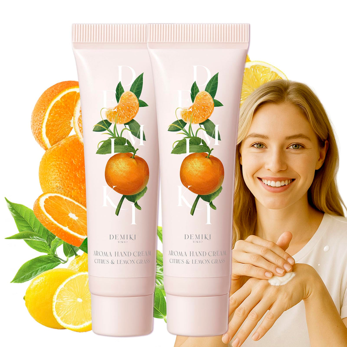 DEMIKI crema manos karité coco, envase mini para viaje y cuidado inmediato.