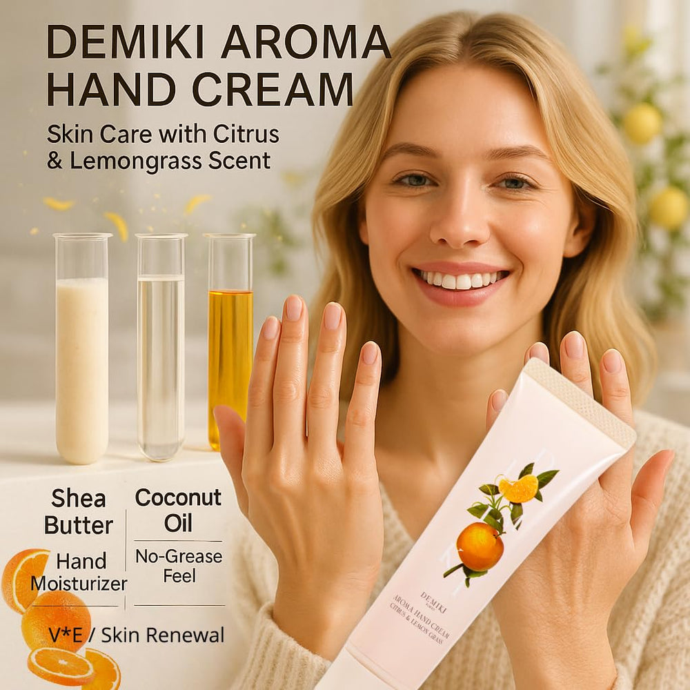 DEMIKI crema manos karité coco, textura suave para piel sensible.