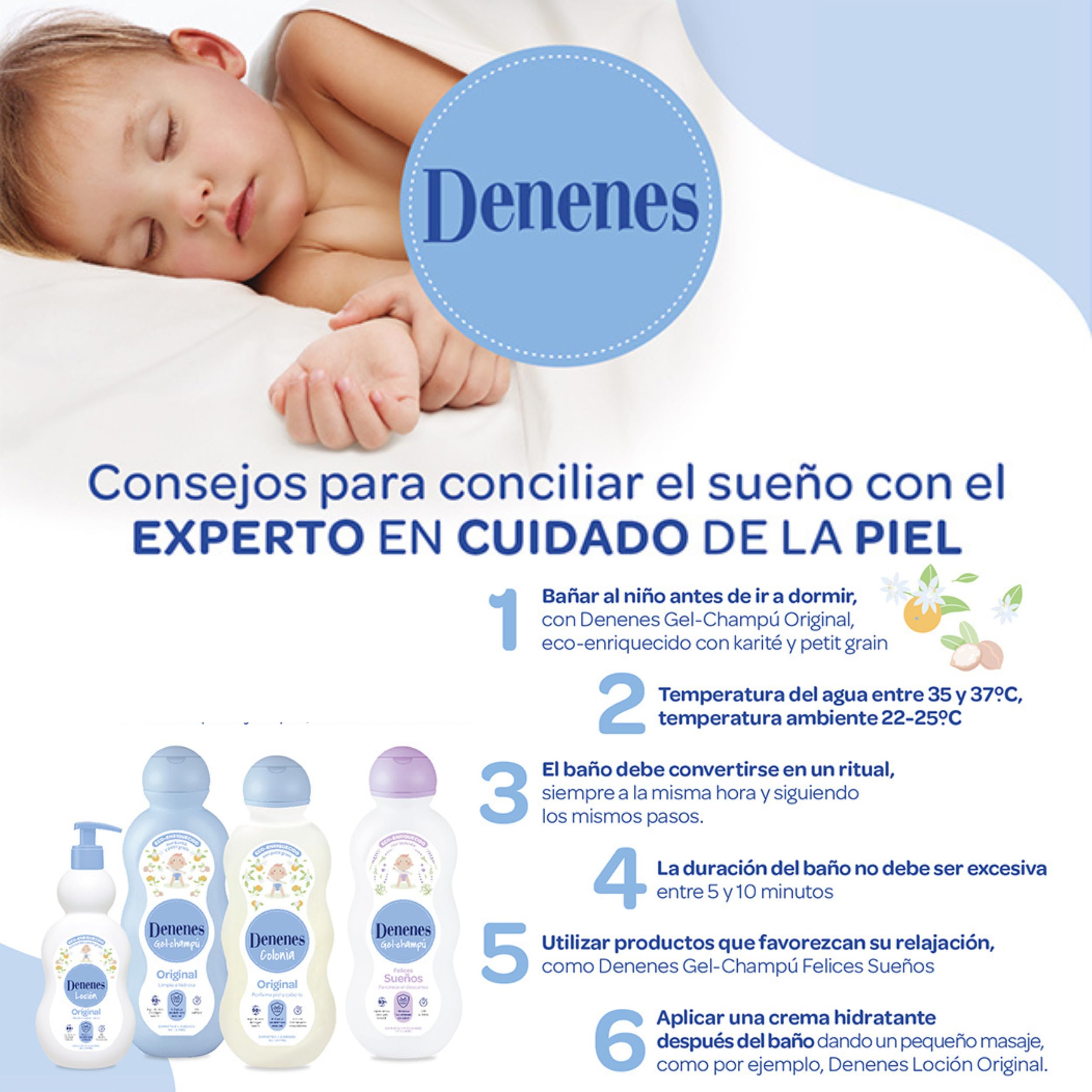 Denenes Baby Cologne uso diario infantil suave y refrescante