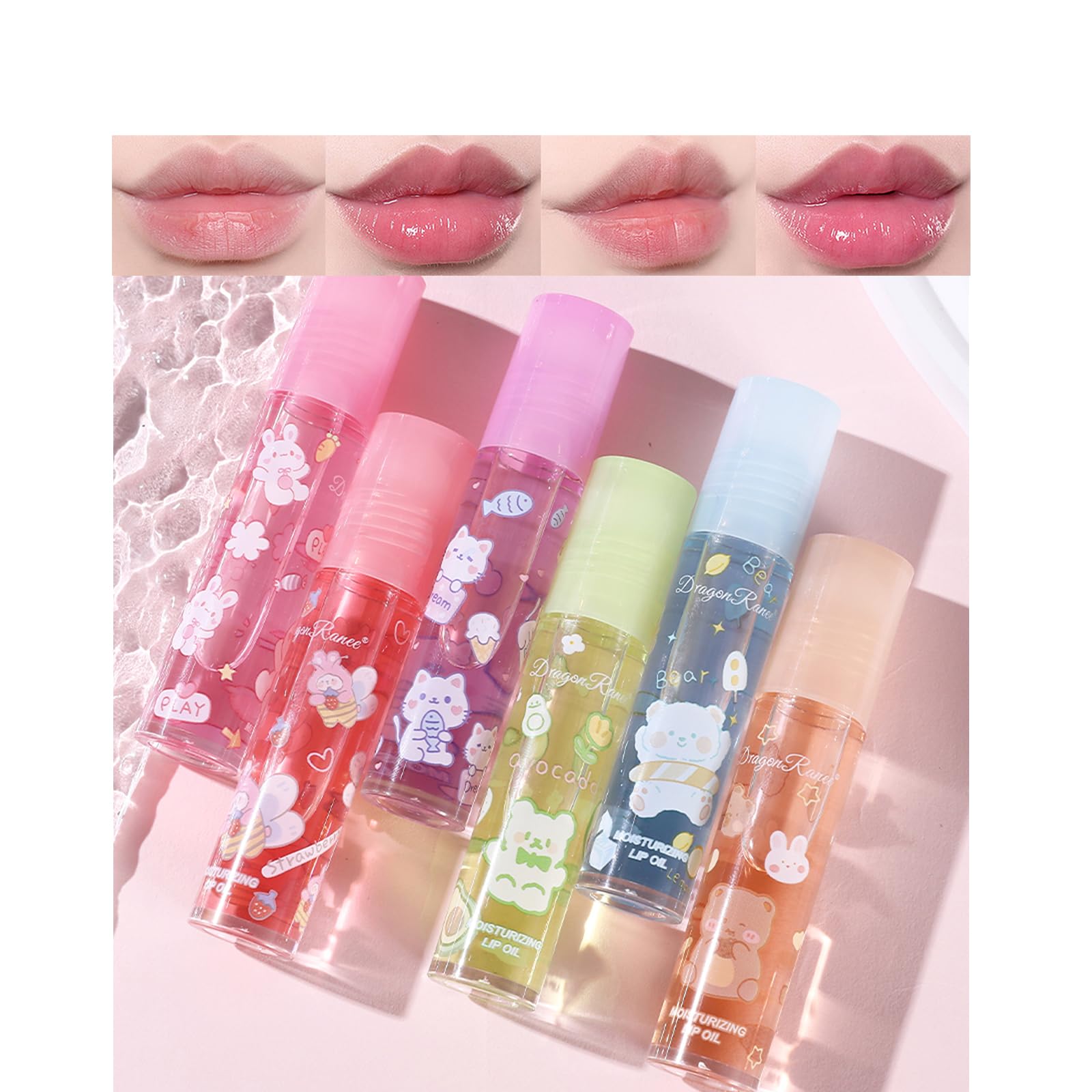 DENESTUP brillos labiales frutales roll-on para uso diario con acabado brillante.
