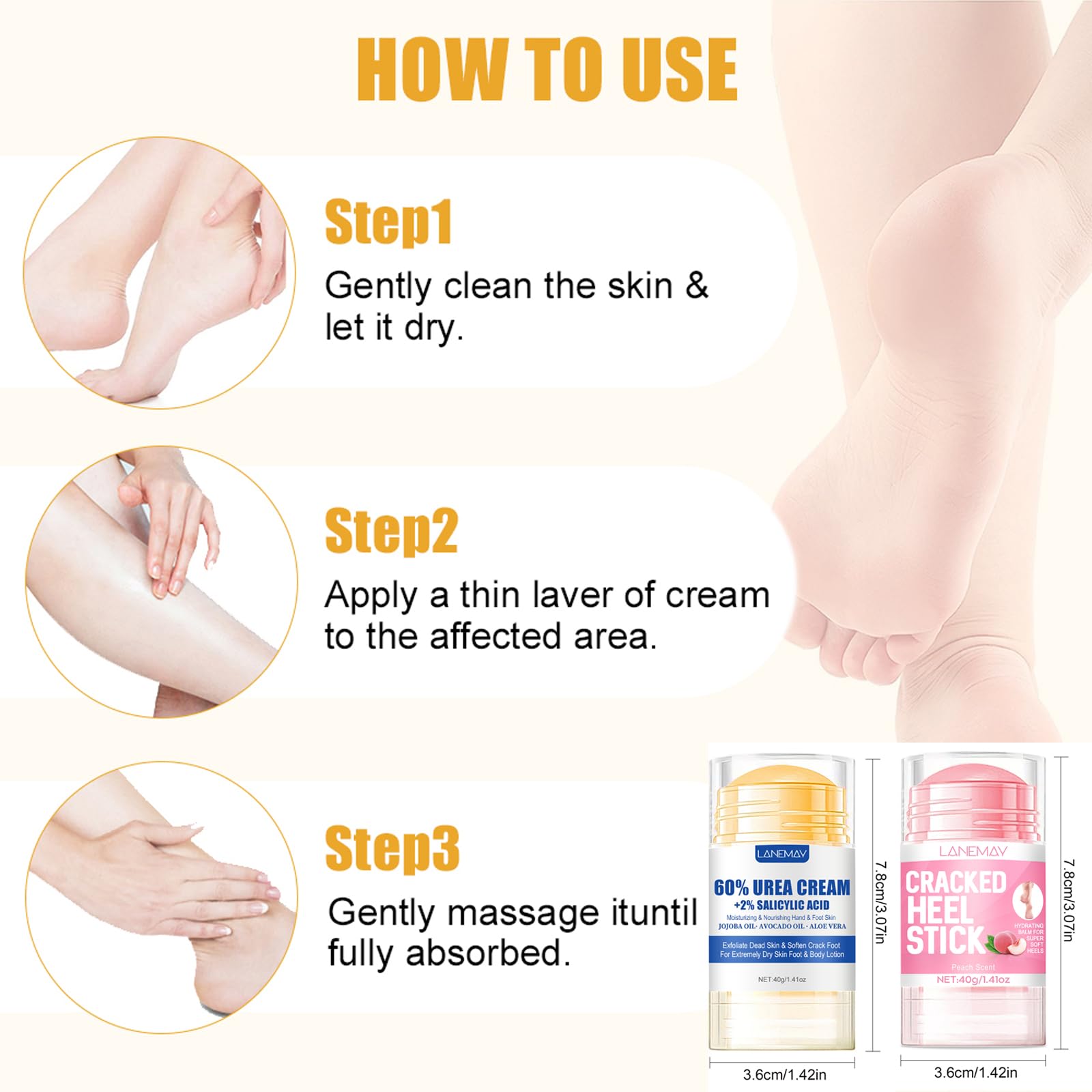 DENESTUP crema urea 60% con textura suave, piel más lisa.