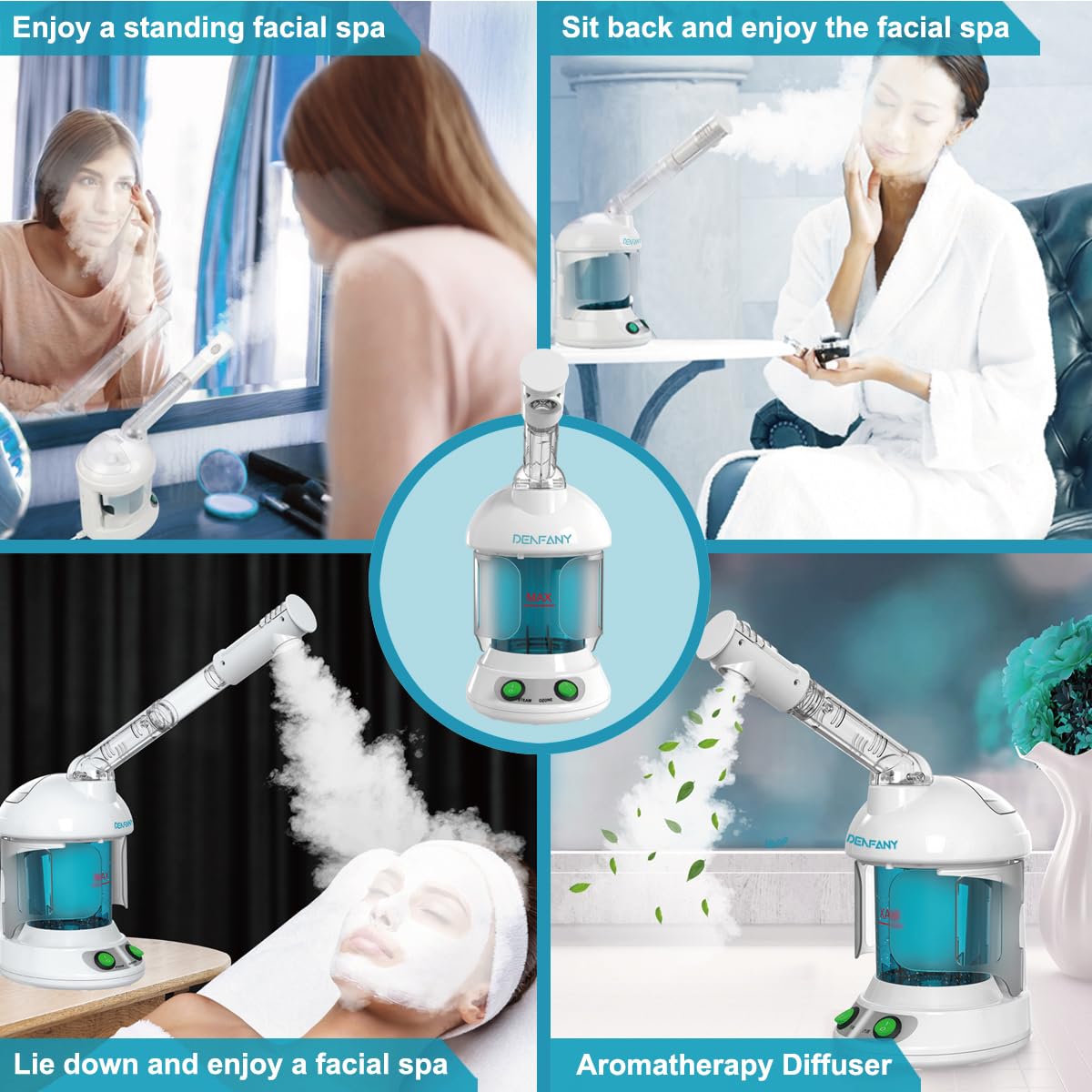 Denfany vaporizador facial para experiencia de spa relajante en casa