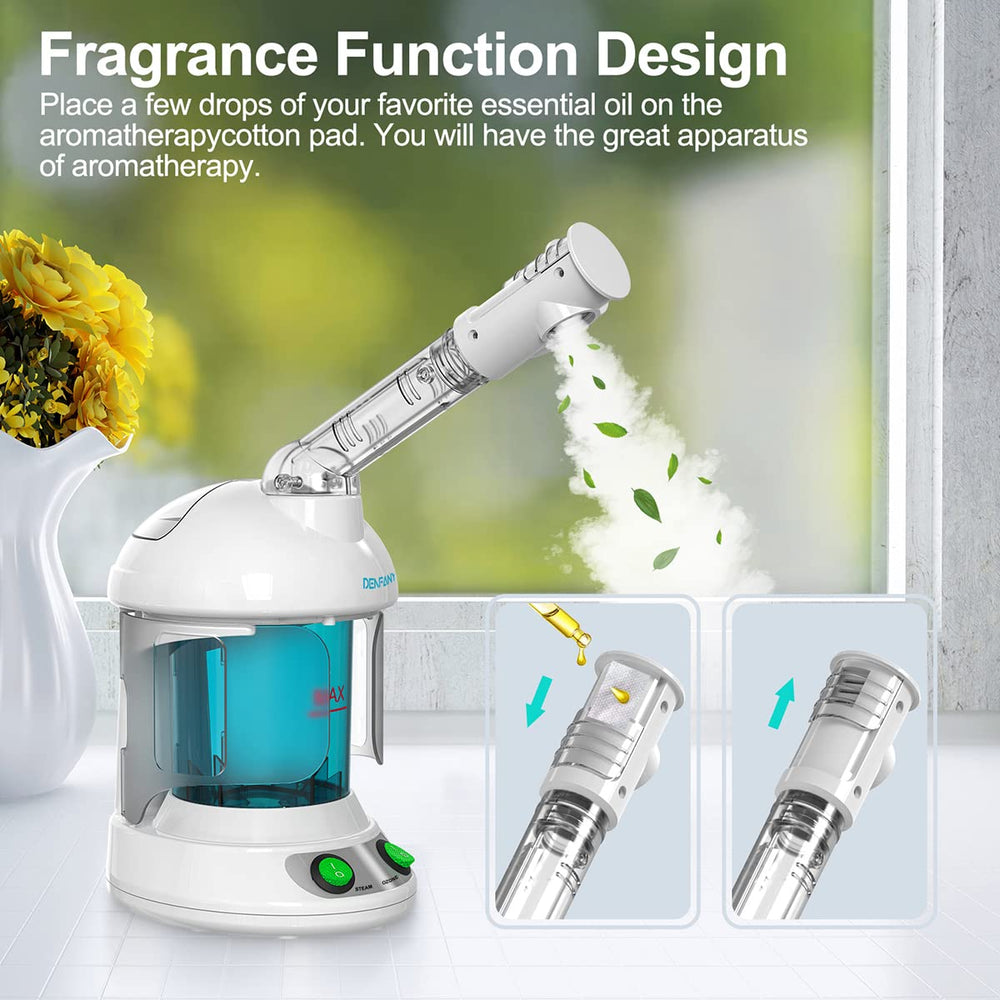 Denfany vaporizador facial con rotación de 360 grados para mayor alcance