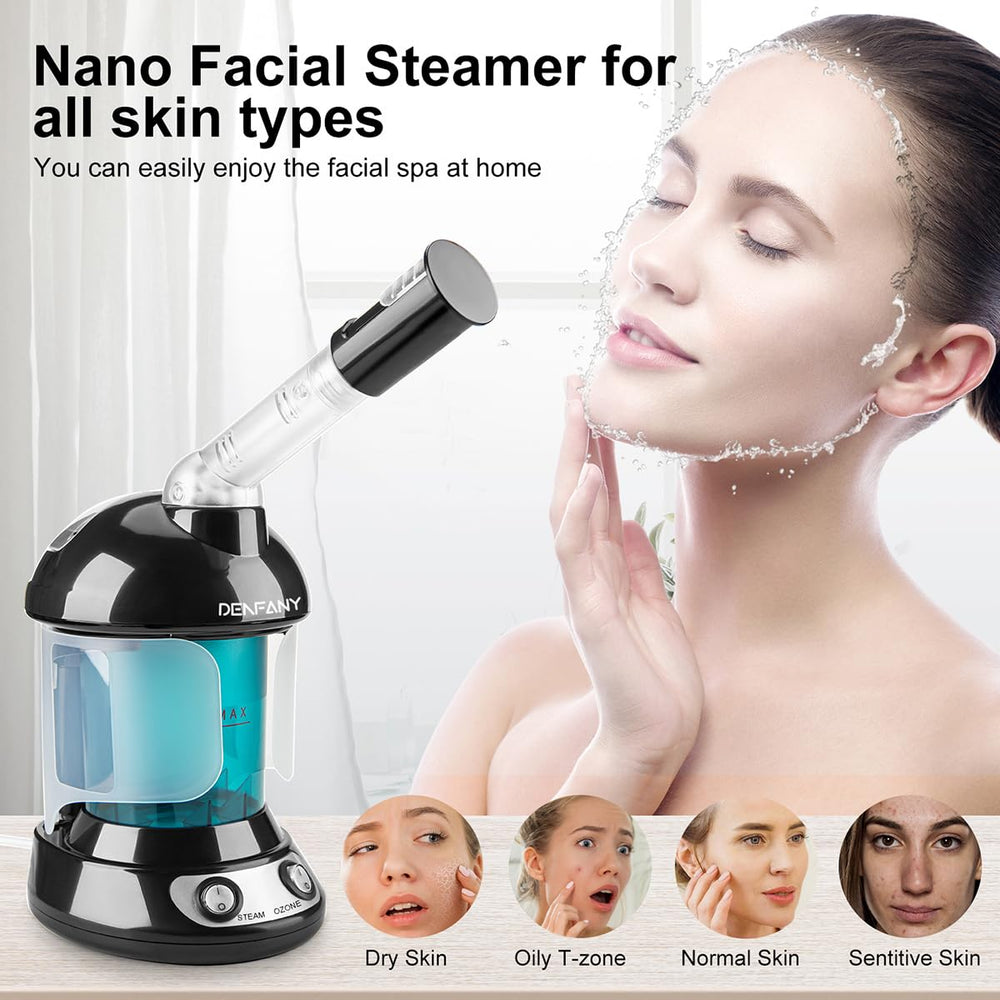 Denfany vaporizador facial con rotación de 360° para limpieza suave de poros