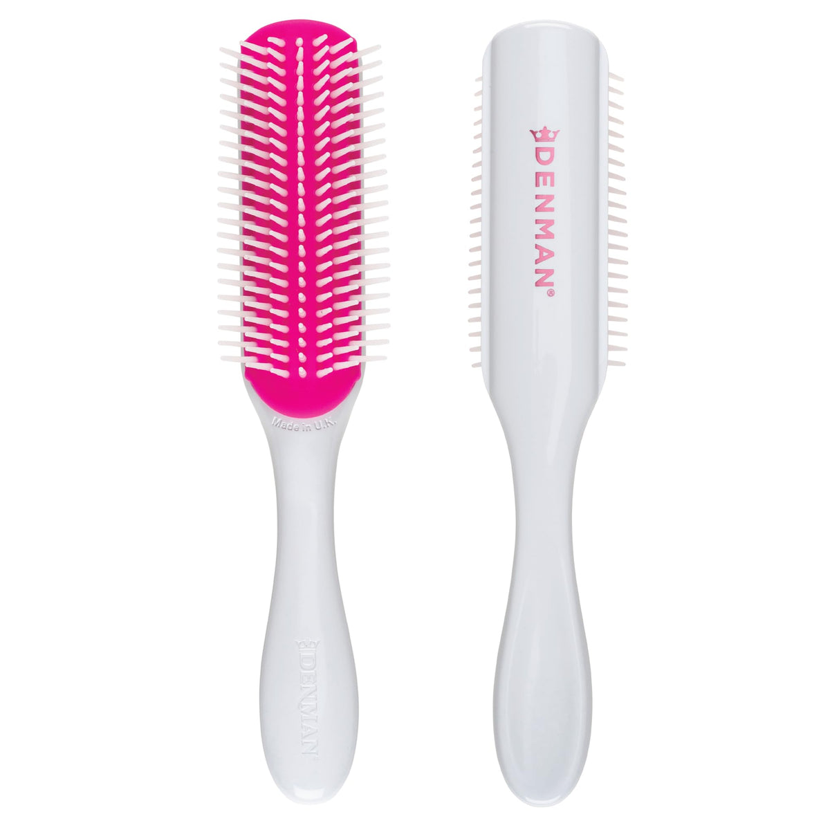 Denman D3 cepillo para cabello rizado con 7 filamentos redondeados, facilita rizos.