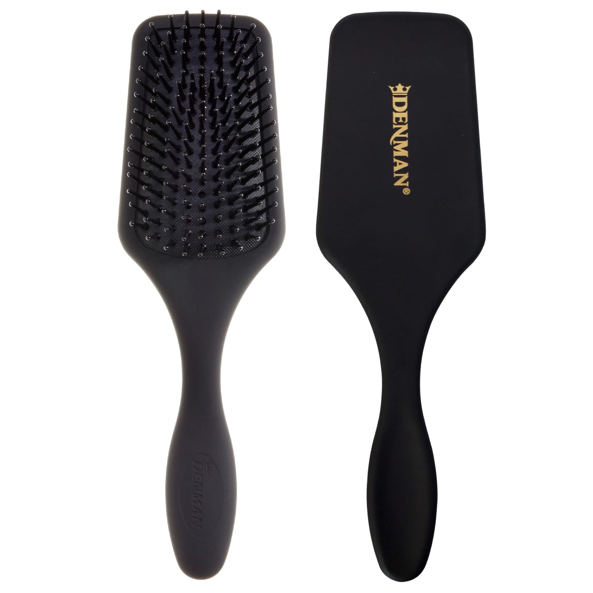 Denman mini cepillo pala acolchado frente, ideal para peinados rápidos en viaje.