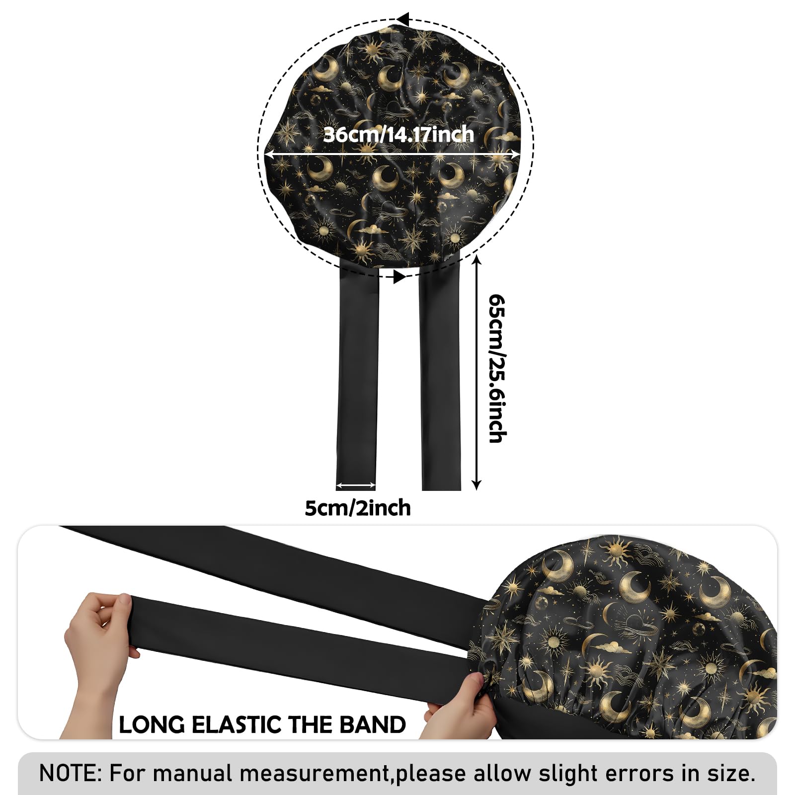 Deokke bonete satin dormir con diseños brillantes para iluminar tu rutina nocturna.