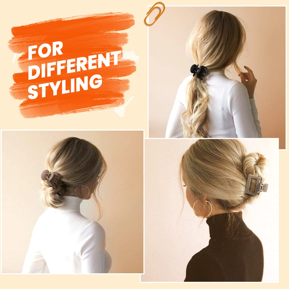 DEPOKA clips pelo mate negro sujetan cabello fino sin resbalón diario