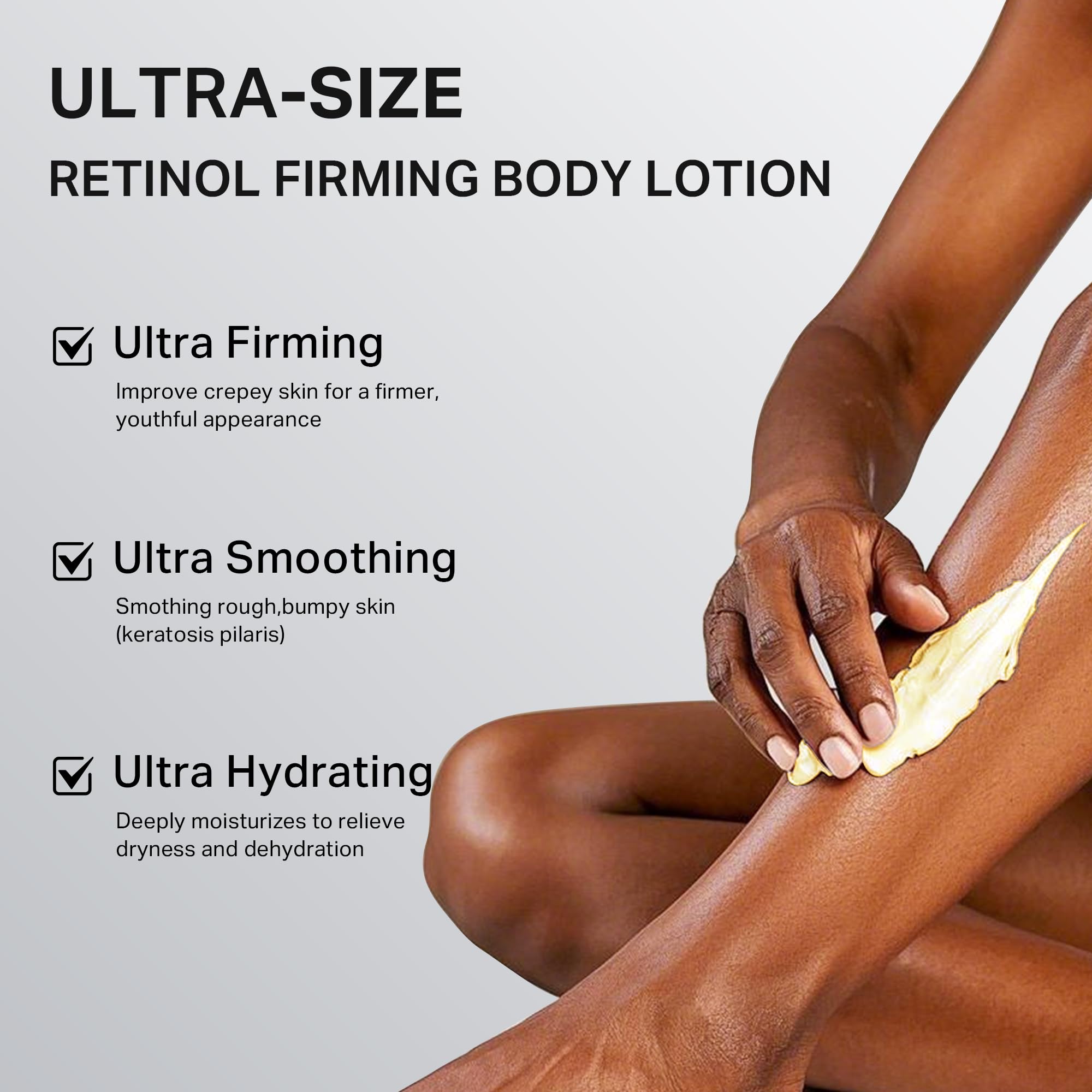 depology lotion corps retinol application massage — application douce pour nourrir la peau.