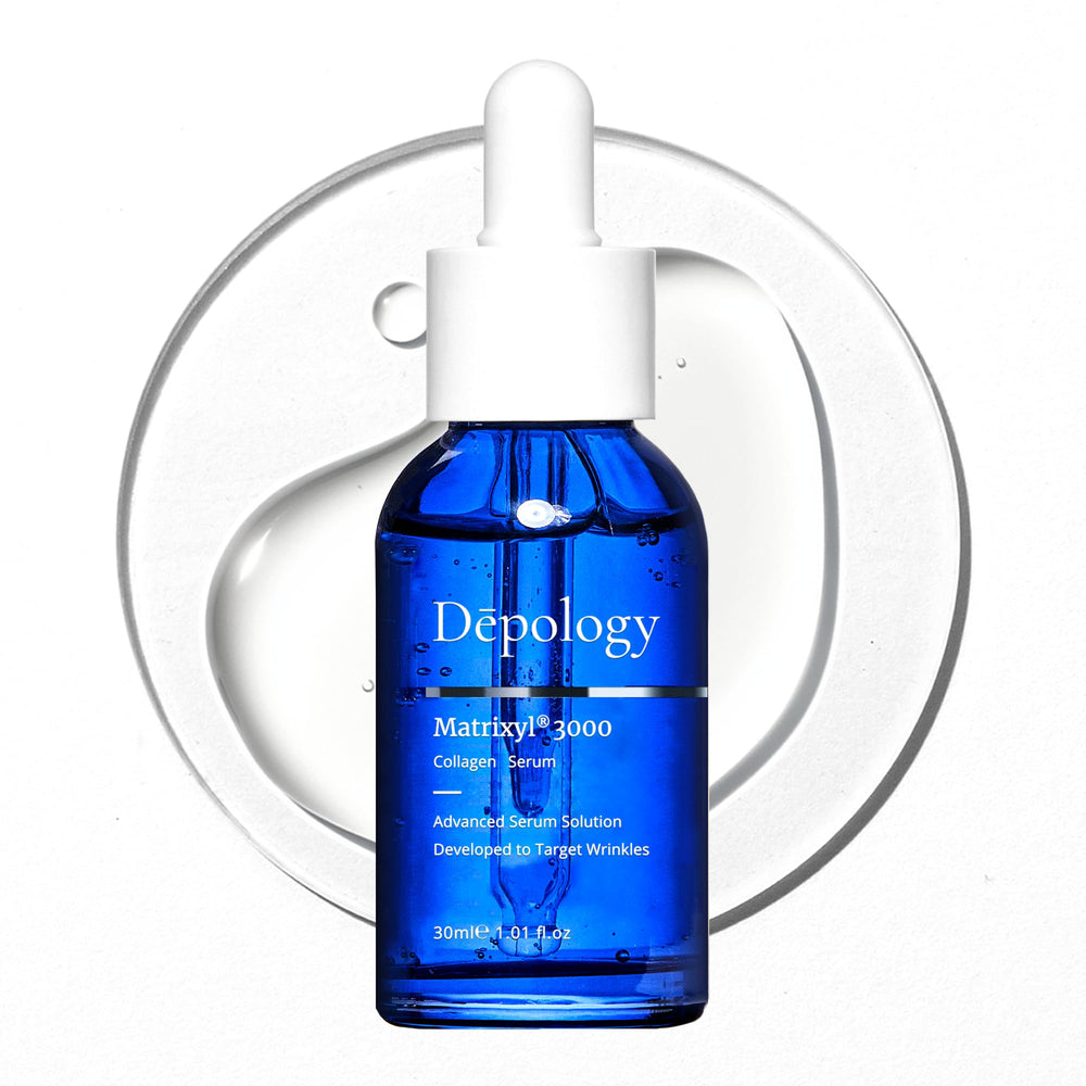 Depology Matrixyl3000 suero botella: cuidado facial suave que mejora la firmeza.