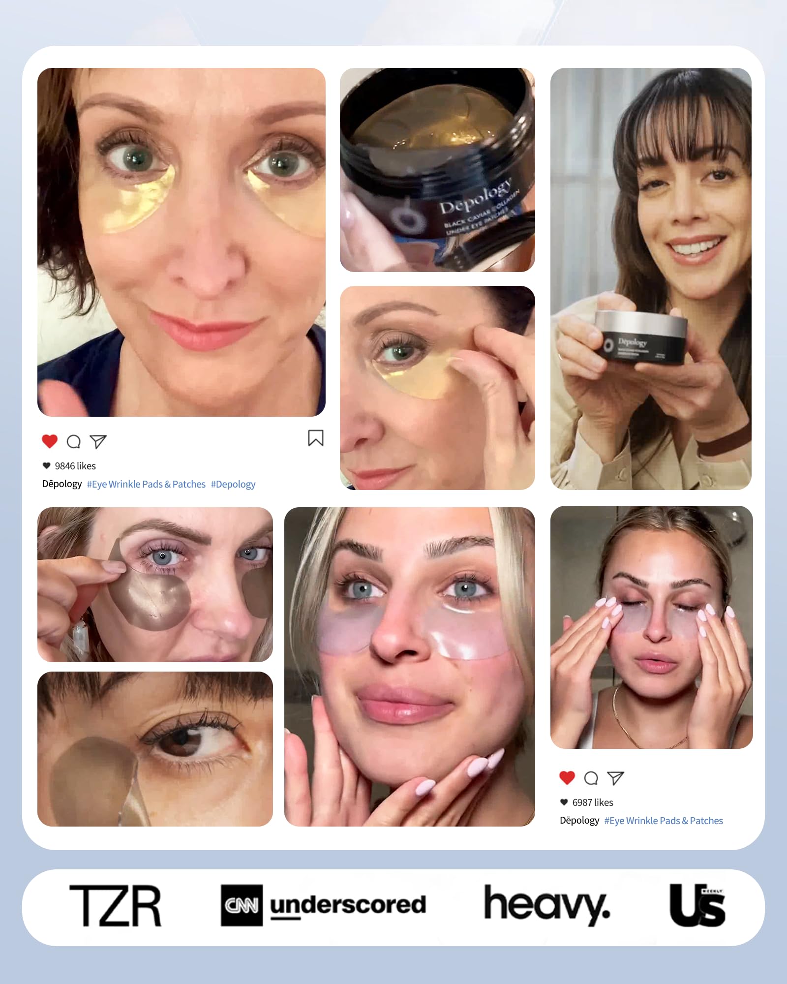 Depology parches ojos extractos botánicos revitalizan el contorno para aspecto más descansado.