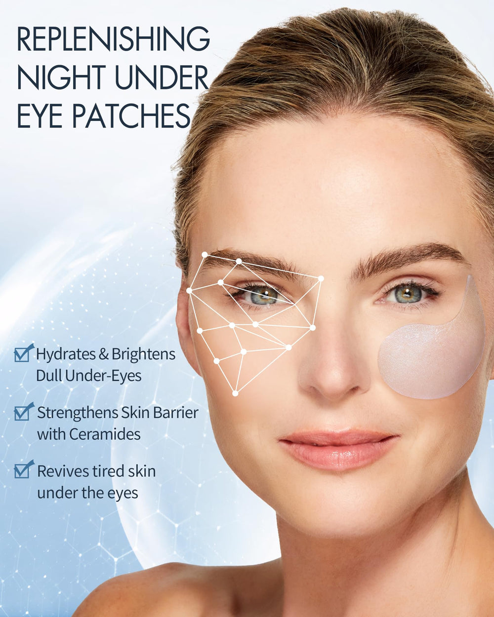 Depology parches ojos rejuvenecen naturalmente con extractos botánicos para un aspecto descansado.