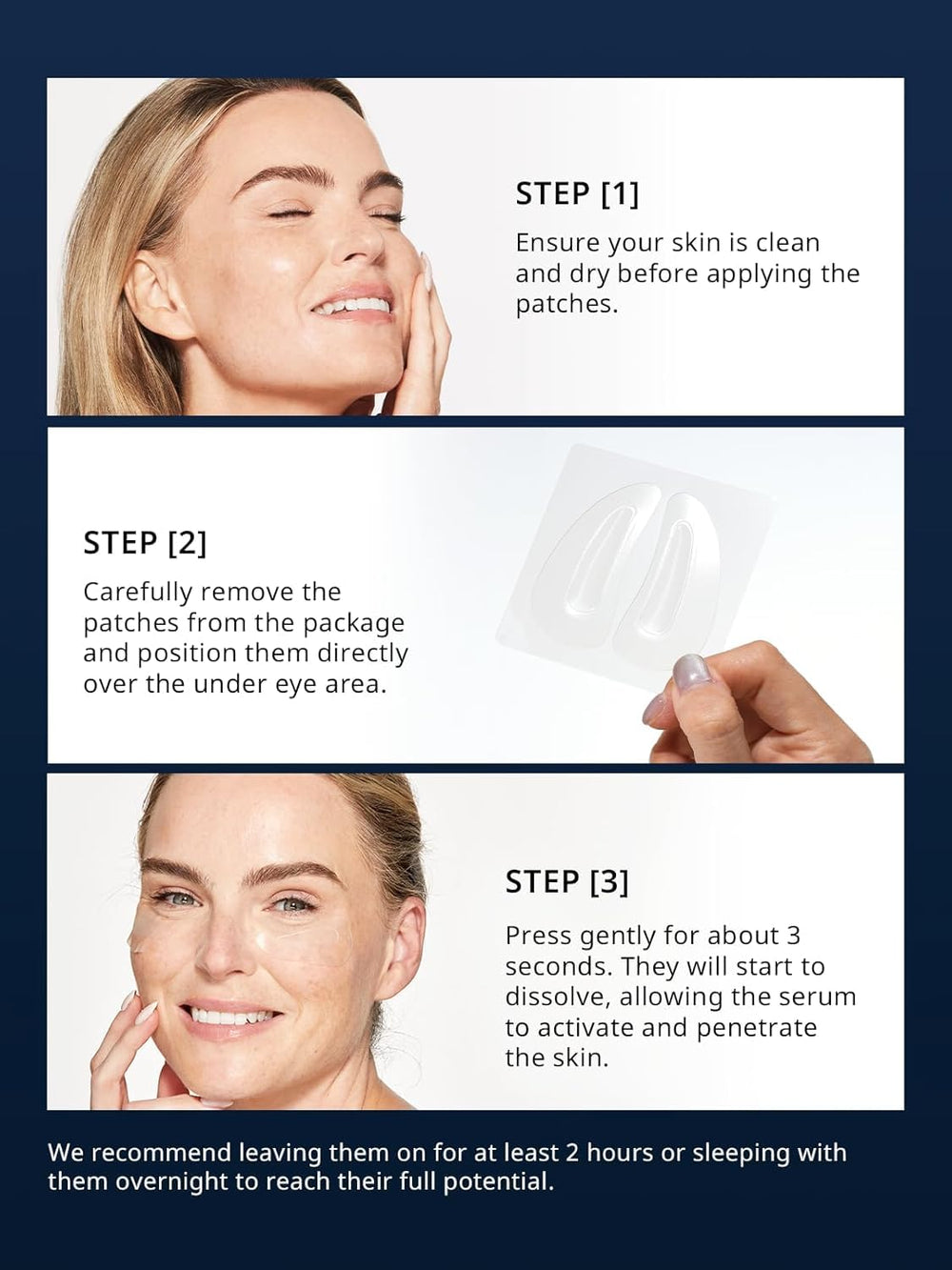 Depology Deepcare parches oculares para uso nocturno y mirada revitalizada.