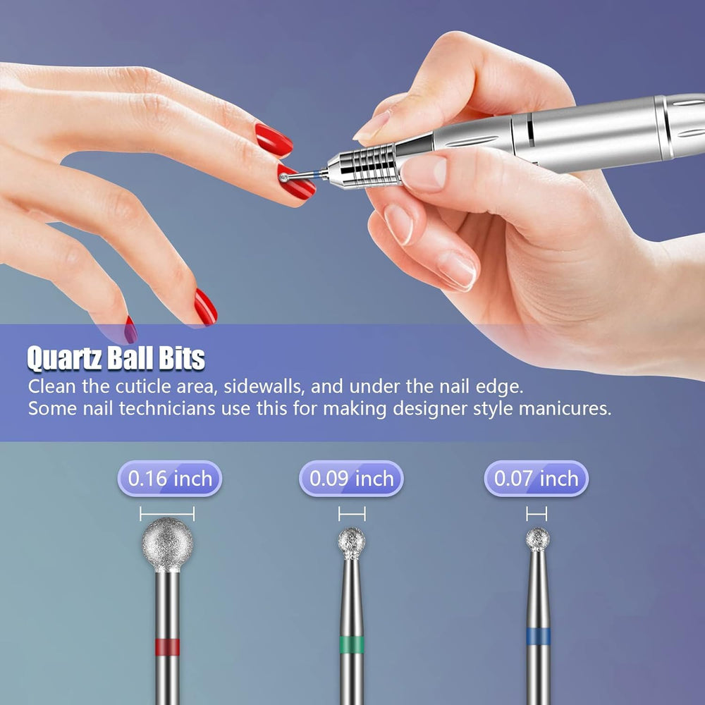 Depvko bit paraguas superior grano grueso para preparar cutículas y limpiar debajo de la uña