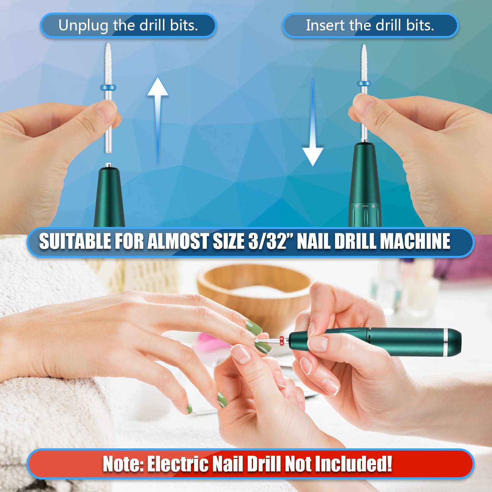 Depvko bits cerámicos uñas gruesos, para repasar y dar forma rápida.