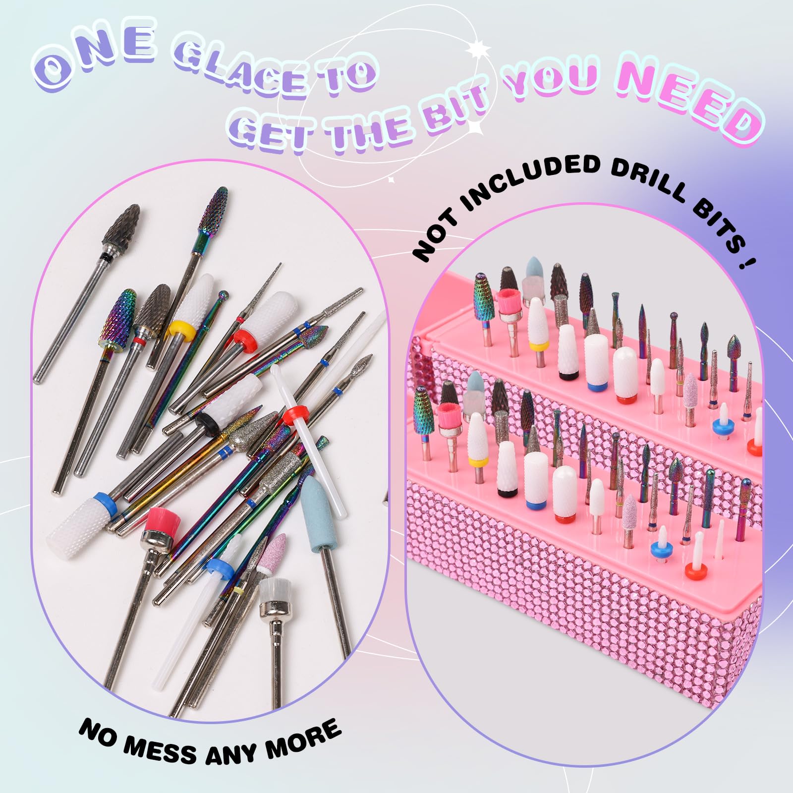 Depvko estuche organizador uñas rosa, 30 ranuras para brocas, diseño profesional para estudio.