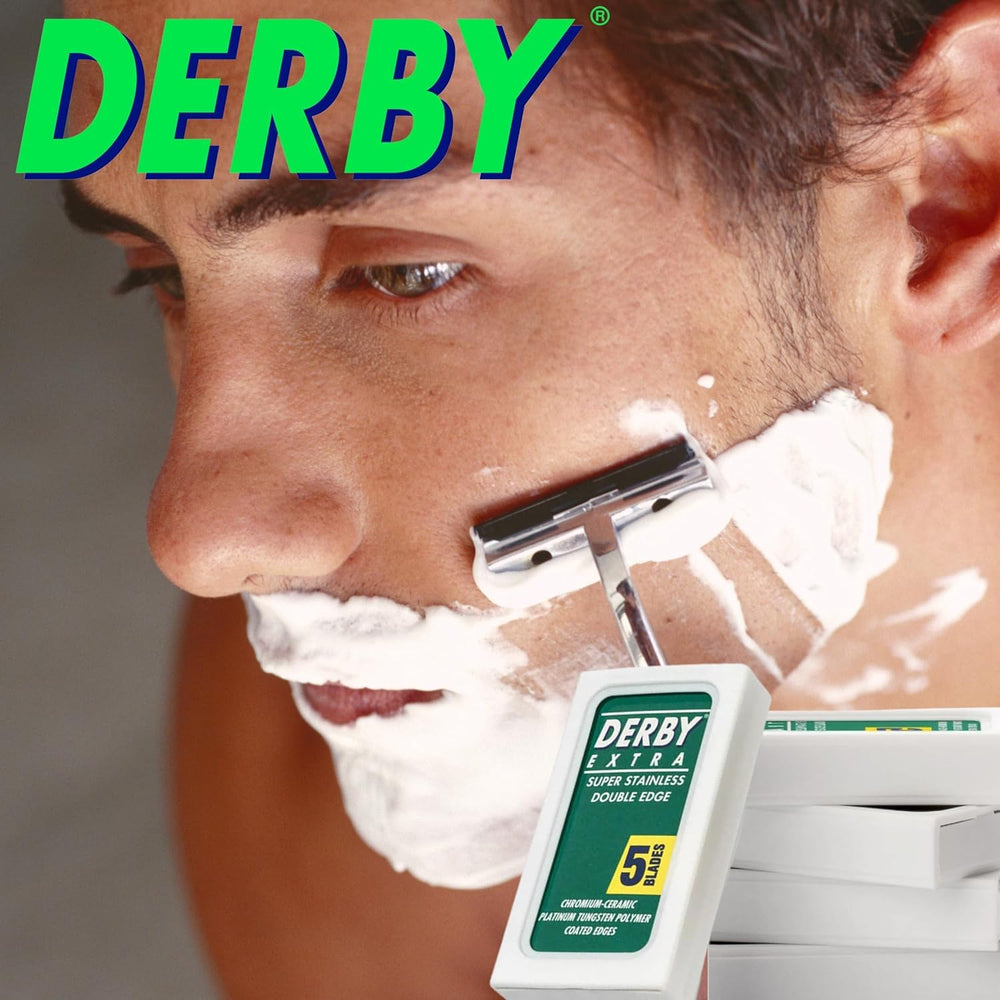 Derby Extra: hoja fina y afilada para un afeitado cómodo.