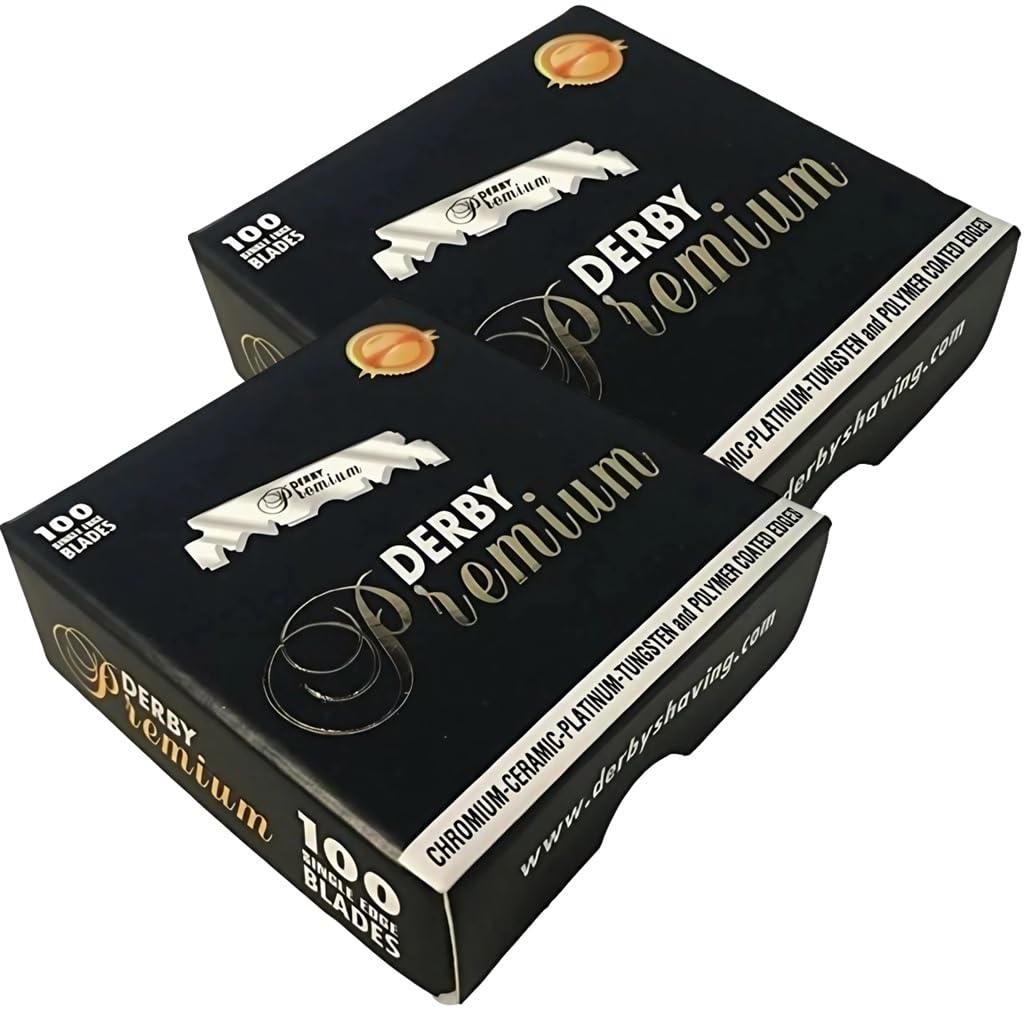 Derby Premium paquete frontal de 200 hojas para afeitado preciso