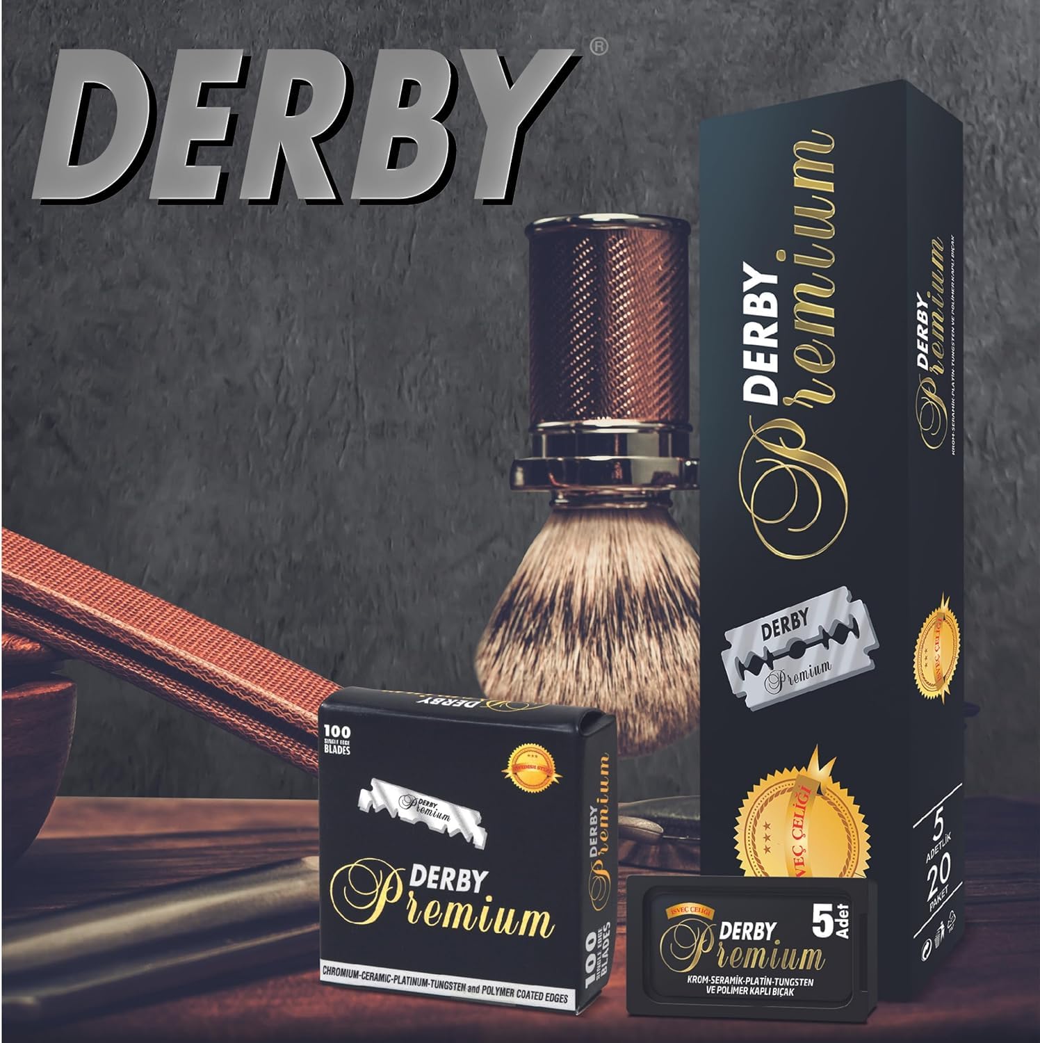 Derby Premium borde templado: precisión de afilado para afeitado cómodo