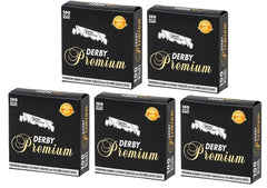 Derby Premium: hojas envueltas individualmente en papel encerado para conservar filo.