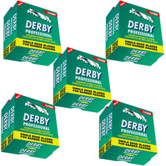 Derby Profesional hojas borde único navaja recta vista frontal para afeitado preciso.
