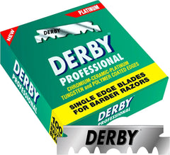 Derby Professional hoja recta para afeitado preciso y suave.