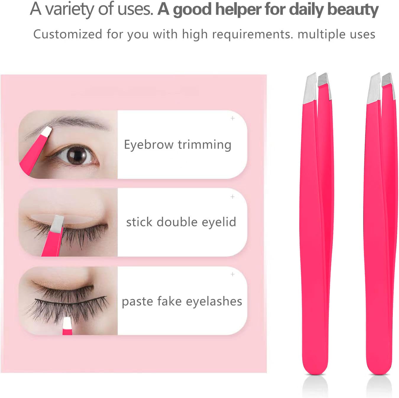 Derlaier pinzas cabeza angular en rosa para zonas faciales difíciles